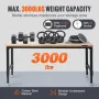 Adjustable Workbench Work Table Top, Dimensions: 72" x 25" Adjustable Height: 28"-40" Max Load 3000lbs Table with Power Sockets 
