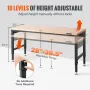Adjustable Workbench Work Table Top, Dimensions: 72" x 25" Adjustable Height: 28"-40" Max Load 3000lbs Table with Power Sockets 