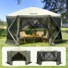 Pop Up Gazebo telt Pop-up skærmtelt 6-sidet baldakin Sun Shelter Green