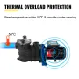 750 W(1 HP) Pool Pump, 15000 L/h 750W Pool Pump In/Ground Swimming Pool Pump with Strainer Basket Pool Pump Motor for Clean Swim