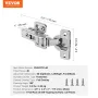 Cabinet Hinges, 40 Packs Full Overlay Kitchen Cabinet Door Hinges, 100 Degree Opening Angel Soft Close Concealed Cupboard Hinges