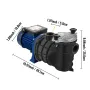 1 hk poolpumpe, 15000 l/h 750w poolpumpe i/jorden svømmende