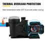 1 HP Pool Pump, 19200 L/h 750W Pool Pump In/Ground Swimming Pool Pump with Strainer Basket Pool Pump Motor for Clean Swimming Po