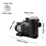 1 hk poolpumpe, 19200 l/h 750W pool pumpe i/mal