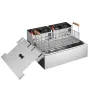 Commercial Deep Fryer, Electric Turkey Fryer with 3 Removable Baskets, Large Capacity 18Qt / 17L Stainless Steel Countertop Sing