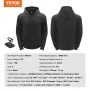 Heated Hoodie, Unisex Heated Sweatshirt with Battery Pack 7.4V, Electric Jacket with 5 Heating Zones for Men & Women, Lightweigh