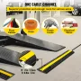 4 Pack of 1-Channel Rubber Cable Protector Ramps 102x15.5x3 cm Heavy Duty 8164.7 kg Load Capacity Cable Wire Cord Cover Ramp Spe