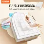 Mattress Topper Premium Memory Foam Fiber Fill Queen 1524x2032x101,6 mm Thickness