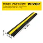 4 Pack of 1-Channel Rubber Cable Protector Ramps 102x15.5x3 cm Heavy Duty 8164.7 kg Load Capacity Cable Wire Cord Cover Ramp Spe