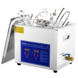 10L Ultrasonic Cleaner Machine Stainless Steel Ultrasonic Cleaning Machine Digital Heater Timer Jewelry Cleaning for Commercial