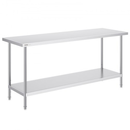 Rustfrit stål Arbejdspræparat Tabel Kommerciel WorkTable Food Prep 24x72x34in
