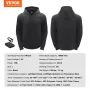 Opvarmet hættetrøje sweatshirt unisex med batteri til mænd og