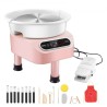 Pottery Wheel 11in Ceramic Wheel Foot Pedal Touch Screen 450W 3 Legs Pink