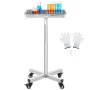 Mayo Stand, Stainless Steel Mayo Tray, Load Capacity up to 35 lbs, Adjustable Height 25.2"-39.8", Medical Tray on Wheels with Re