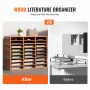 27 Compartments Wood Literature Organizer, Adjustable Shelves, Medium Density Fiberboard Mail Center, Office Home School Storage