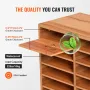 27 Compartments Wood Literature Organizer, Adjustable Shelves, Medium Density Fiberboard Mail Center, Office Home School Storage