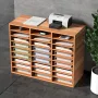 27 Compartments Wood Literature Organizer, Adjustable Shelves, Medium Density Fiberboard Mail Center, Office Home School Storage