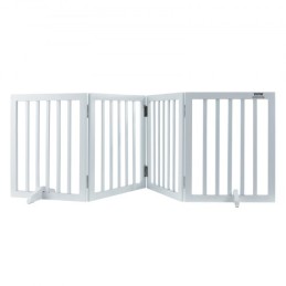 Free Standing Dog Gate 24x80.3 inch Freestanding Pet Gate Foldable White