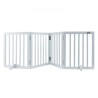 Free Standing Dog Gate 24x80.3 inch Freestanding Pet Gate Foldable White