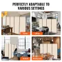 Room Divider, 4 Panels Room Divider, Folding Privacy Screen and Portable Partition Divider for Room Separation, Freestanding Roo