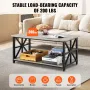 40" Farmhouse Coffee Table, Rectangle Coffee Table with Open Storage Compartment, Wooden Rustic Cocktail Table for Living Room, 