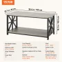 40" Farmhouse Coffee Table, Rectangle Coffee Table with Open Storage Compartment, Wooden Rustic Cocktail Table for Living Room, 