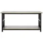 40" Farmhouse Coffee Table, Rectangle Coffee Table with Open Storage Compartment, Wooden Rustic Cocktail Table for Living Room, 