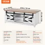 48 "Farmhouse sofabord 2-lags rektangelbord med glidende