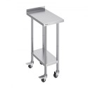 Stainless Steel Work Table Commercial Food Prep Table 24"x15" with Casters