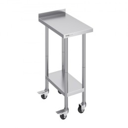 Stainless Steel Work Table Commercial Food Prep Table 24"x15" with Casters