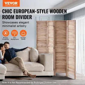 Wood Room Divider Wooden Privacy Screen 4 Panel Room SeparationÂ Divider
