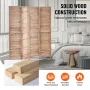 Wood Room Divider, 4 Panel Wood Folding Privacy Screen, 66.9 Inches Tall Indoor Louvered Wooden Partition, Portable Decoration S