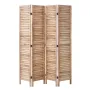 Wood Room Divider, 4 Panel Wood Folding Privacy Screen, 66.9 Inches Tall Indoor Louvered Wooden Partition, Portable Decoration S