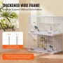 Bird Cage, 18 in, Small Parakeet Cage, Sturdy Metal Bird Flight Cage, Travel Birdcage with 2 Perches & 2 Feeding Cups, Parrot Ca