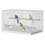 Bird Cage, 18 in, Small Parakeet Cage, Sturdy Metal Bird Flight Cage, Travel Birdcage with 2 Perches & 2 Feeding Cups, Parrot Ca