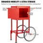 Popcorn Maker with Cart, 850W Popcorn Popper Machine, 8 Oz Kettle Makes 48 Cups per Batch, Popcorn Maker Equipped with Tempered 