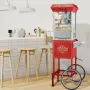 Popcorn Maker with Cart, 850W Popcorn Popper Machine, 8 Oz Kettle Makes 48 Cups per Batch, Popcorn Maker Equipped with Tempered 