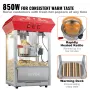 Popcorn Maker, 850W Popcorn Popper Machine, 8 Oz Kettle Makes 48 Cups per Batch, Countertop Popcorn Maker with Tempered Glass, I
