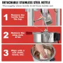 Popcorn Maker, 850W Popcorn Popper Machine, 8 Oz Kettle Makes 48 Cups per Batch, Countertop Popcorn Maker with Tempered Glass, I