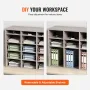 27 Compartments Wood Literature Organizer, Adjustable Shelves, Medium Density Fiberboard Mail Center, Office Home School Storage