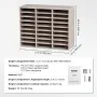 27 Compartments Wood Literature Organizer, Adjustable Shelves, Medium Density Fiberboard Mail Center, Office Home School Storage