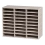 27 Compartments Wood Literature Organizer, Adjustable Shelves, Medium Density Fiberboard Mail Center, Office Home School Storage