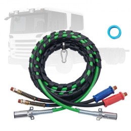15FT Semi Truck Air Lines Kit 3-in-1 Air Hoses & 7-Way Plug ABS Power Line