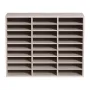 27 Compartments Wood Literature Organizer, Adjustable Shelves, Medium Density Fiberboard Mail Center, Office Home School Storage