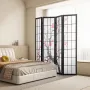 Room Divider, 4 Panel Japanese Room Divider Screen, Wood Folding Privacy Screen Indoor, Japanese Partition Portable Decoration D