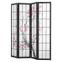 Room Divider, 4 Panel Japanese Room Divider Screen, Wood Folding Privacy Screen Indoor, Japanese Partition Portable Decoration D