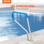 Poolgelænder 91 x 81 cm i rustfrit stål med bundplade til