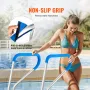 Pool Handrail, 39 x 32 inch Pool Railing, Stainless Steel with Base Plate for Indoor/Outdoor Pools,Swimming Pool Safety Railing 