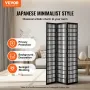 Room Divider, 3 Panel Japanese Room Divider, Wood Folding Privacy Screen Indoor, Japanese Partition Dividers Portable Decoration