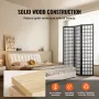 Room Divider, 3 Panel Japanese Room Divider, Wood Folding Privacy Screen Indoor, Japanese Partition Dividers Portable Decoration